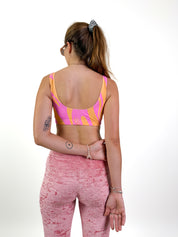 Legging velours rose poudré vu de dos