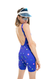 Vue de dos de la combishort dos nu pour festival femme