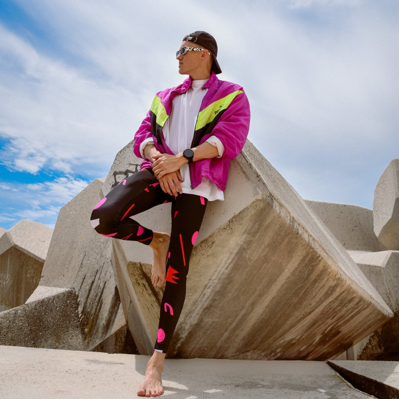 Legging de sport pour Homme - Noir & rouge - UJŌ