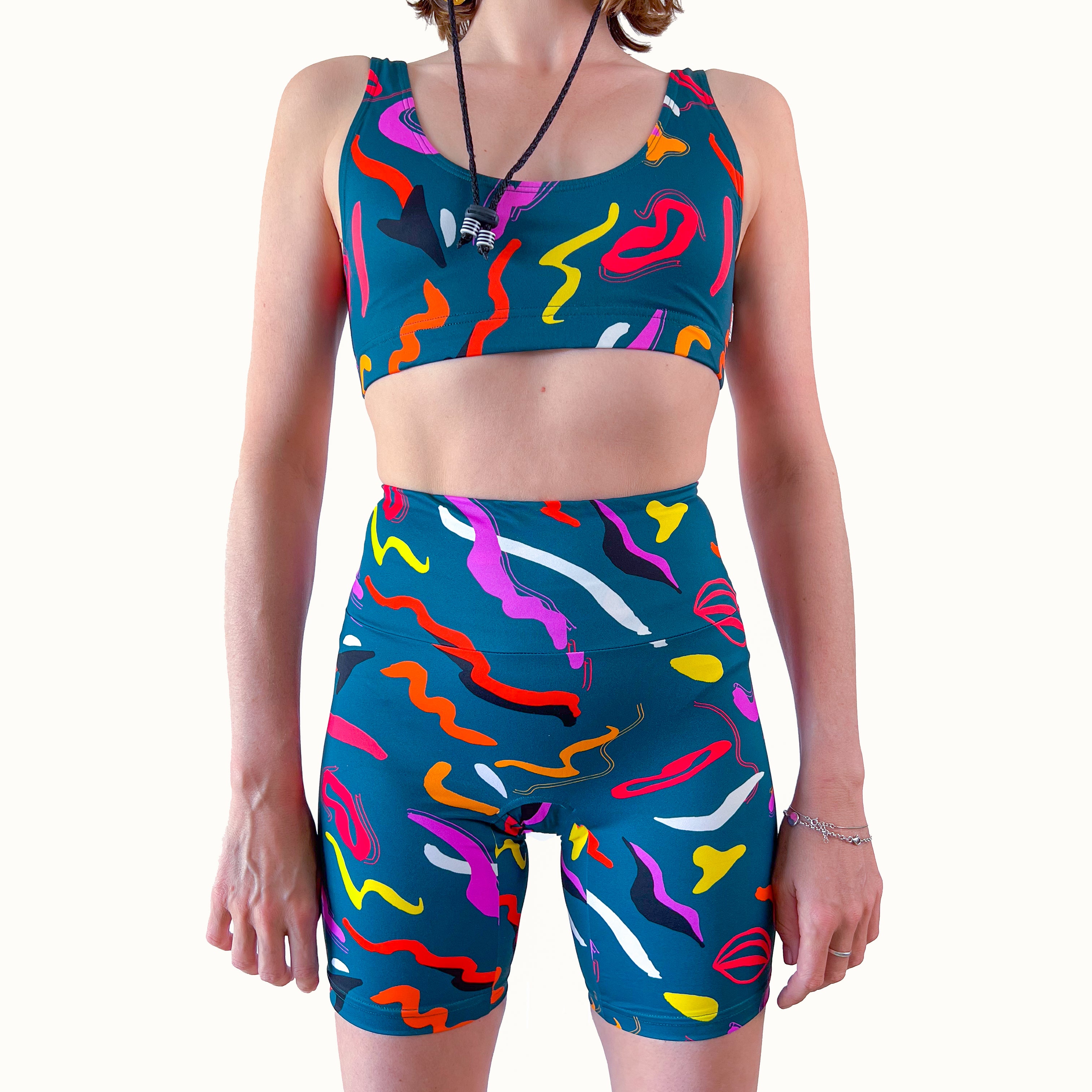 Short de sport cycliste vert rétro pour femme – UJŌ