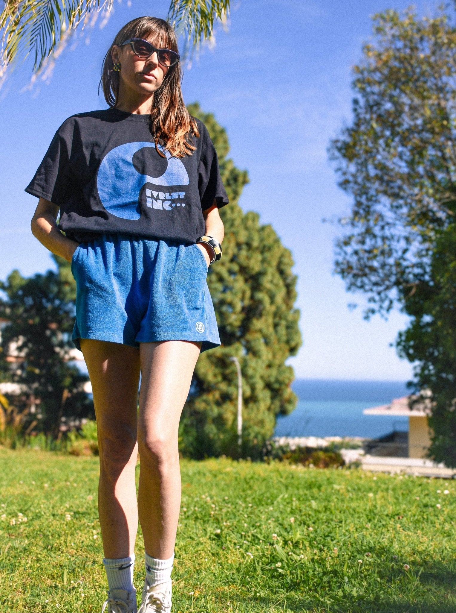 Short en coton éponge Bleu azur - UJŌ