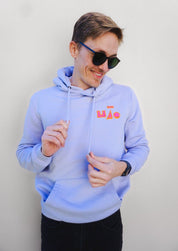 sweat capuche unisexe parme brodé rétro éthique coton bio UJŌ France