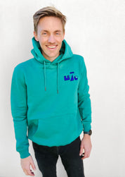 Modèle sportif sweat vert émeraude brodé made in France épais