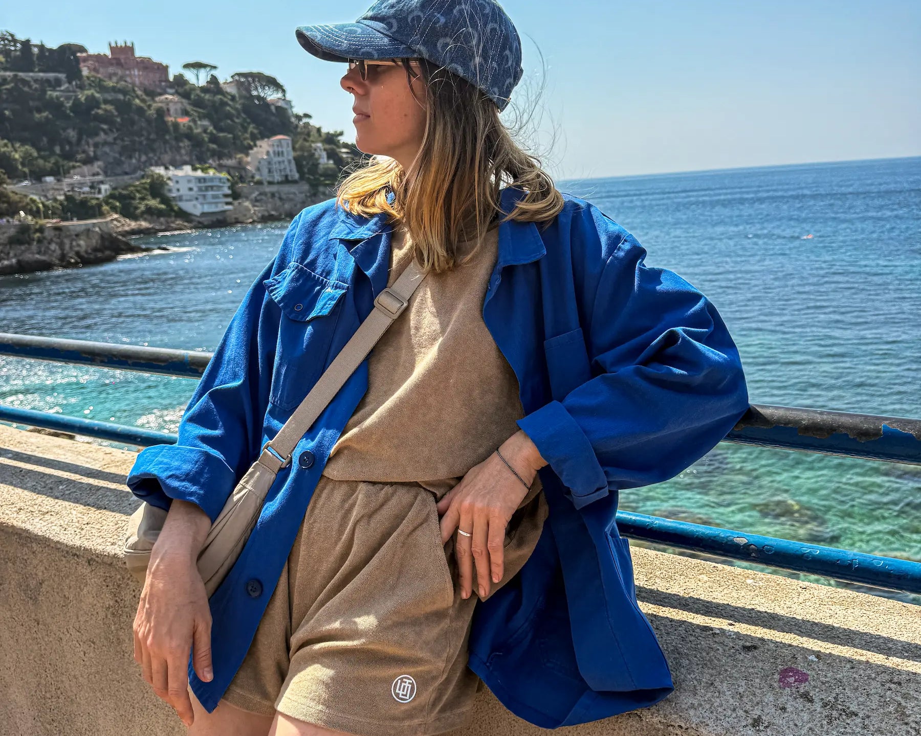 Vêtement en éponge coton léger pour femme beige marron