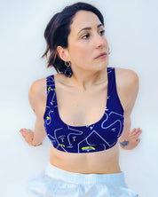 Brassière de sport dos nu motif rétro original design