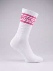 Chaussettes Rétro Sport Mi-Mollet Rose bonbon