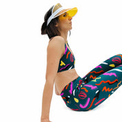 Legging de sport et yoga Vert taille haute avec motifs colorés rétro- UJŌ