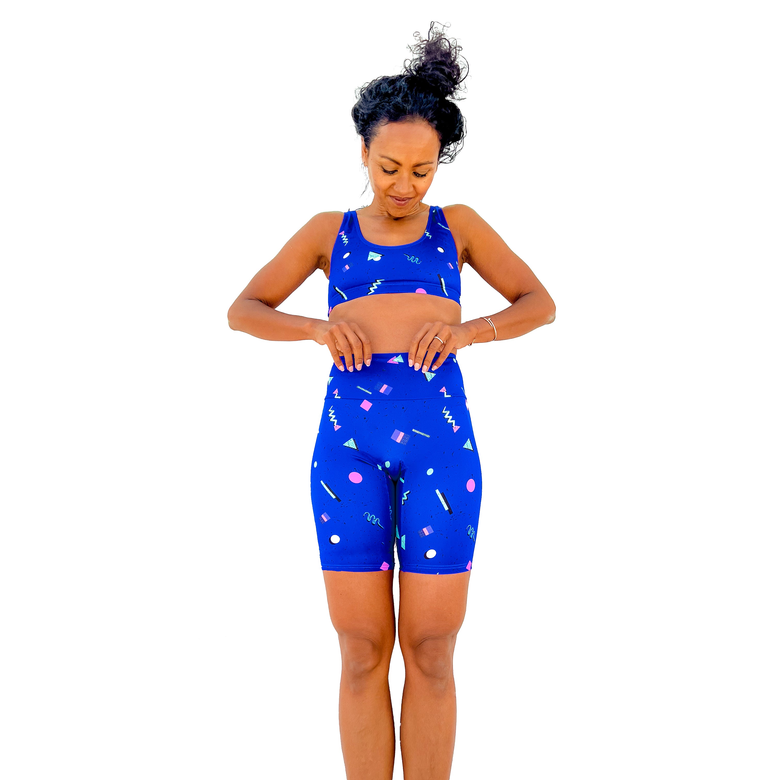 short cyclite coloré original rétro  taille haute