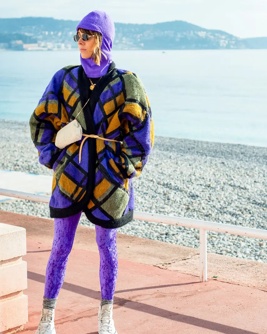 Legging en velours femme violet