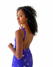 Jumpsuit dos nu colorée pour festival, sport et yoga 80's design