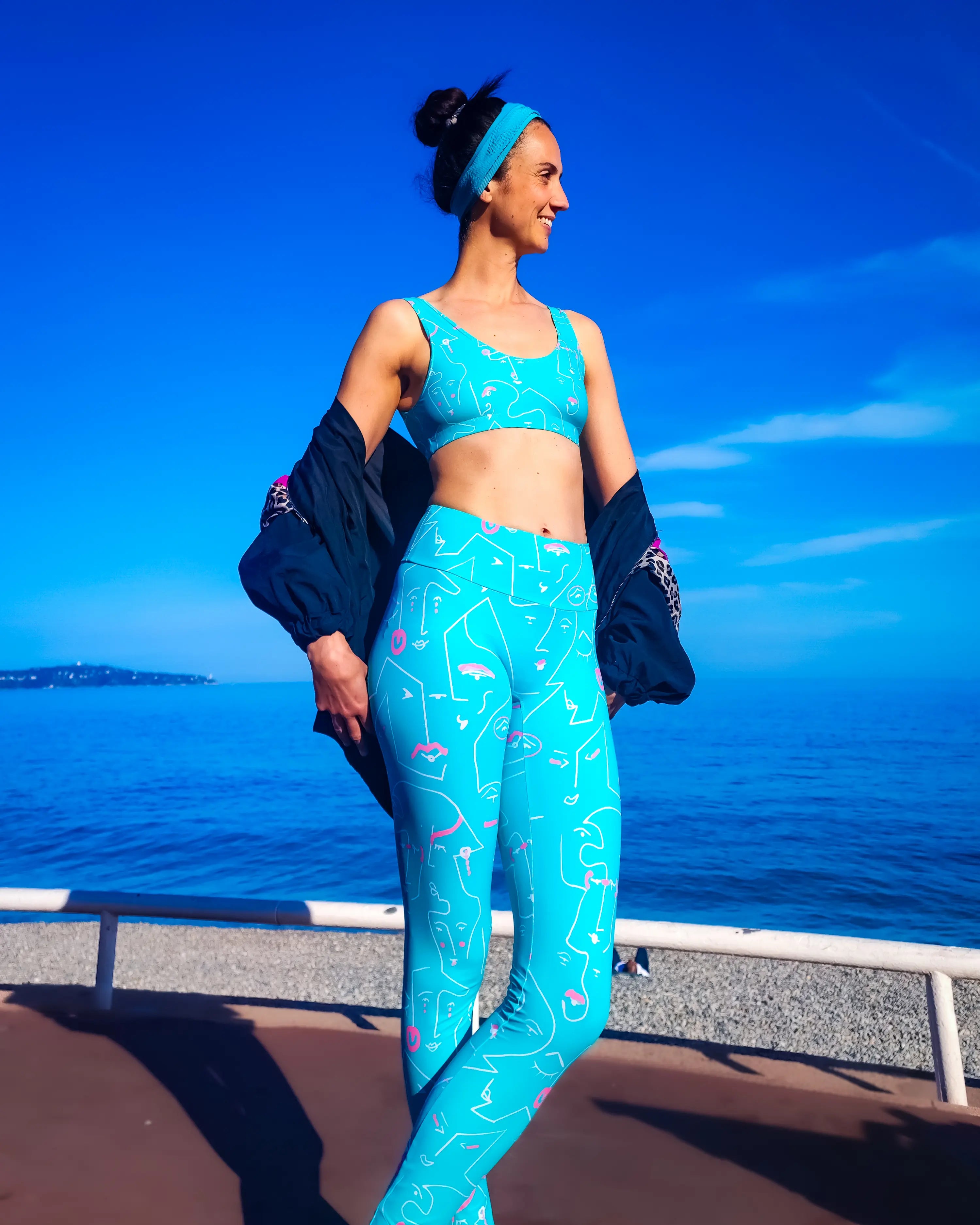legging UJO motif rétro profil fluide ultra‑stretch lycra recyclé fabriqué en France
