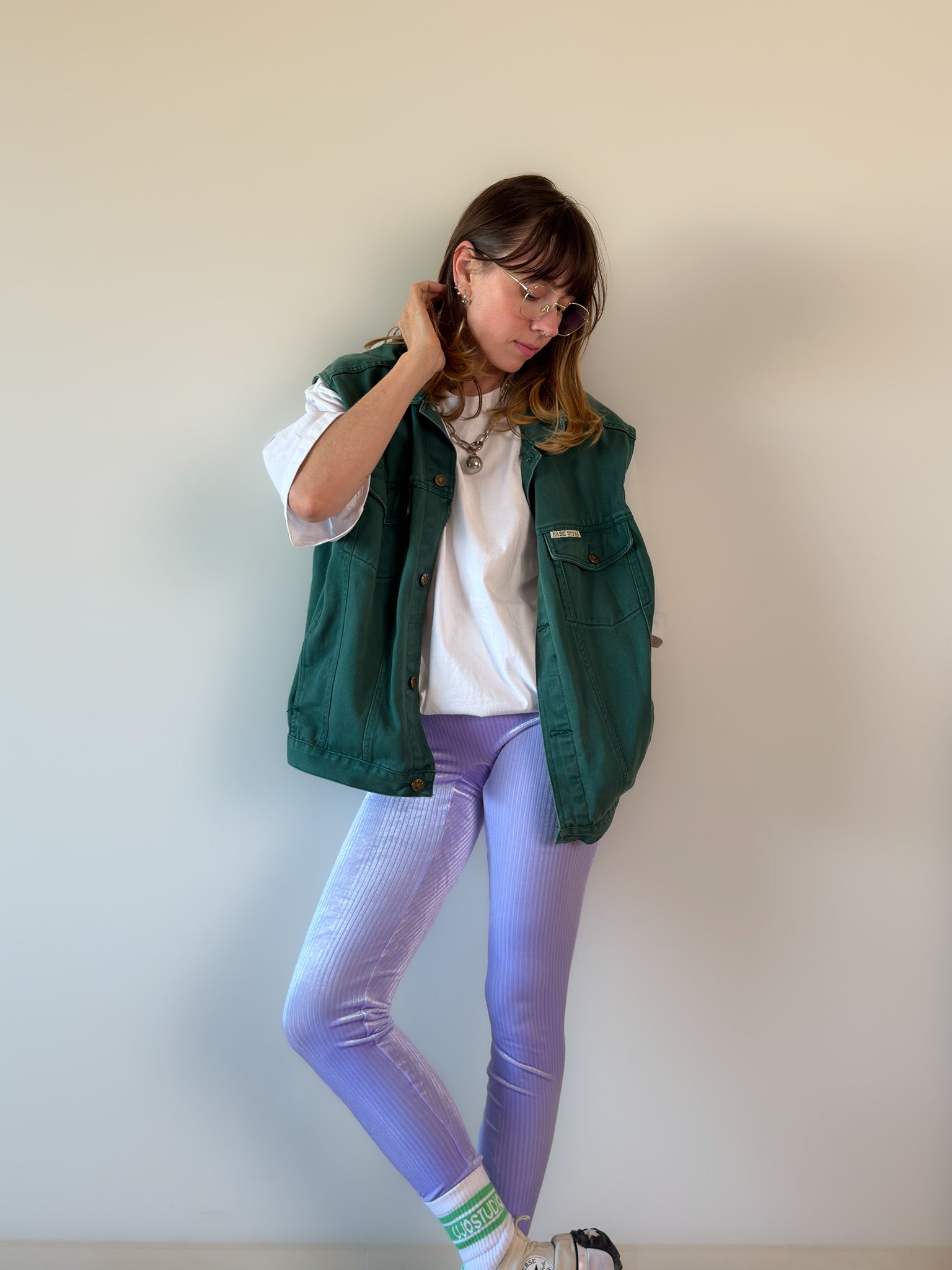 Legging velours côtelé Parme style 90's