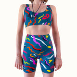 Green mid-thigh sports shorts