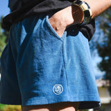 Light azure blue terry shorts